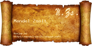 Mendel Zsolt névjegykártya